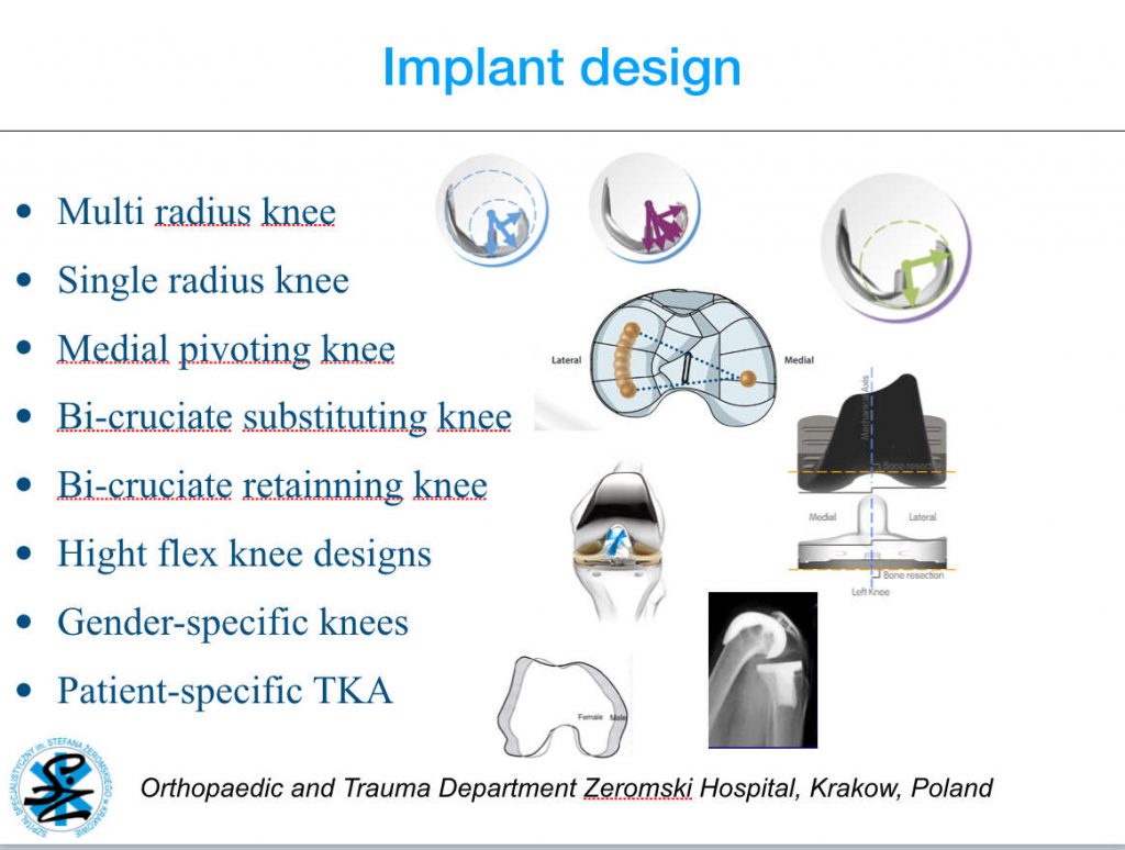 Typy implantu endoprotezy kolana